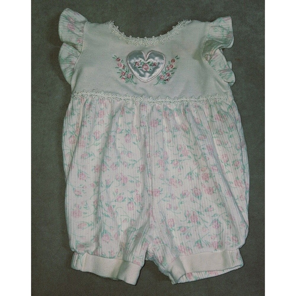 Little Miracles Baby Girl 3-6 Months Romper White Flowers